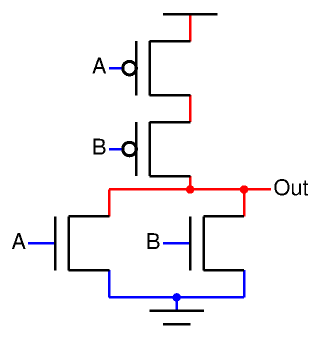 2-input NOR using switches