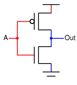 NOT (inverter) using switches