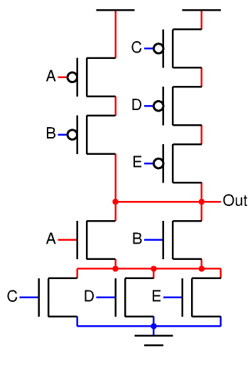 (-A * -B) + (-C * -D * -E)